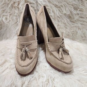 Vince Camuto Beige Tassel Loafers